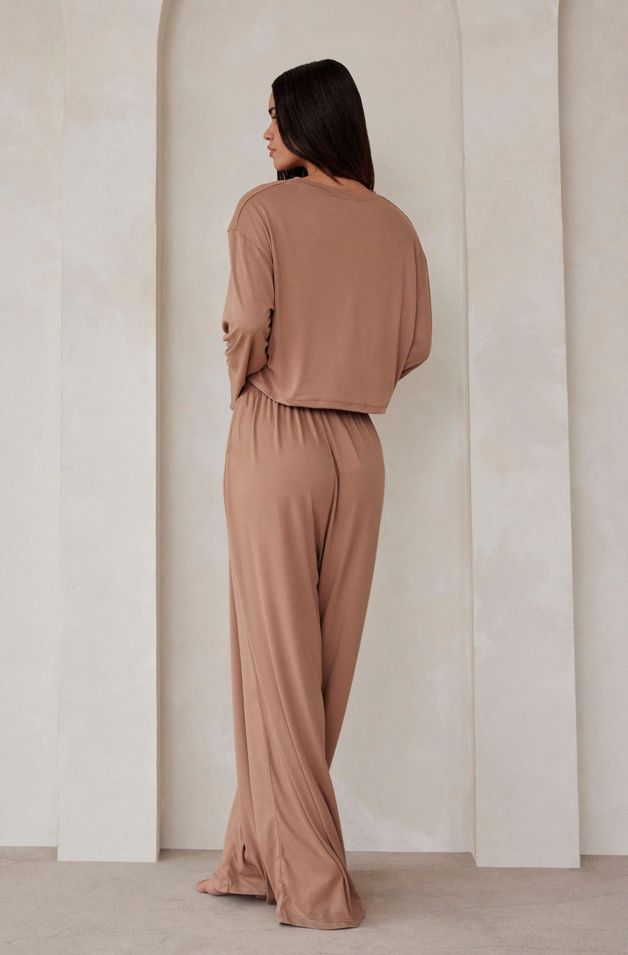   Bumpsuit Maternity Loungewear The Cloud Slim Drawstring Pant in Latte