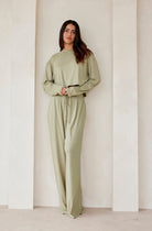   Bumpsuit Maternity Loungewear The Cloud Slim Drawstring Pant in Moss