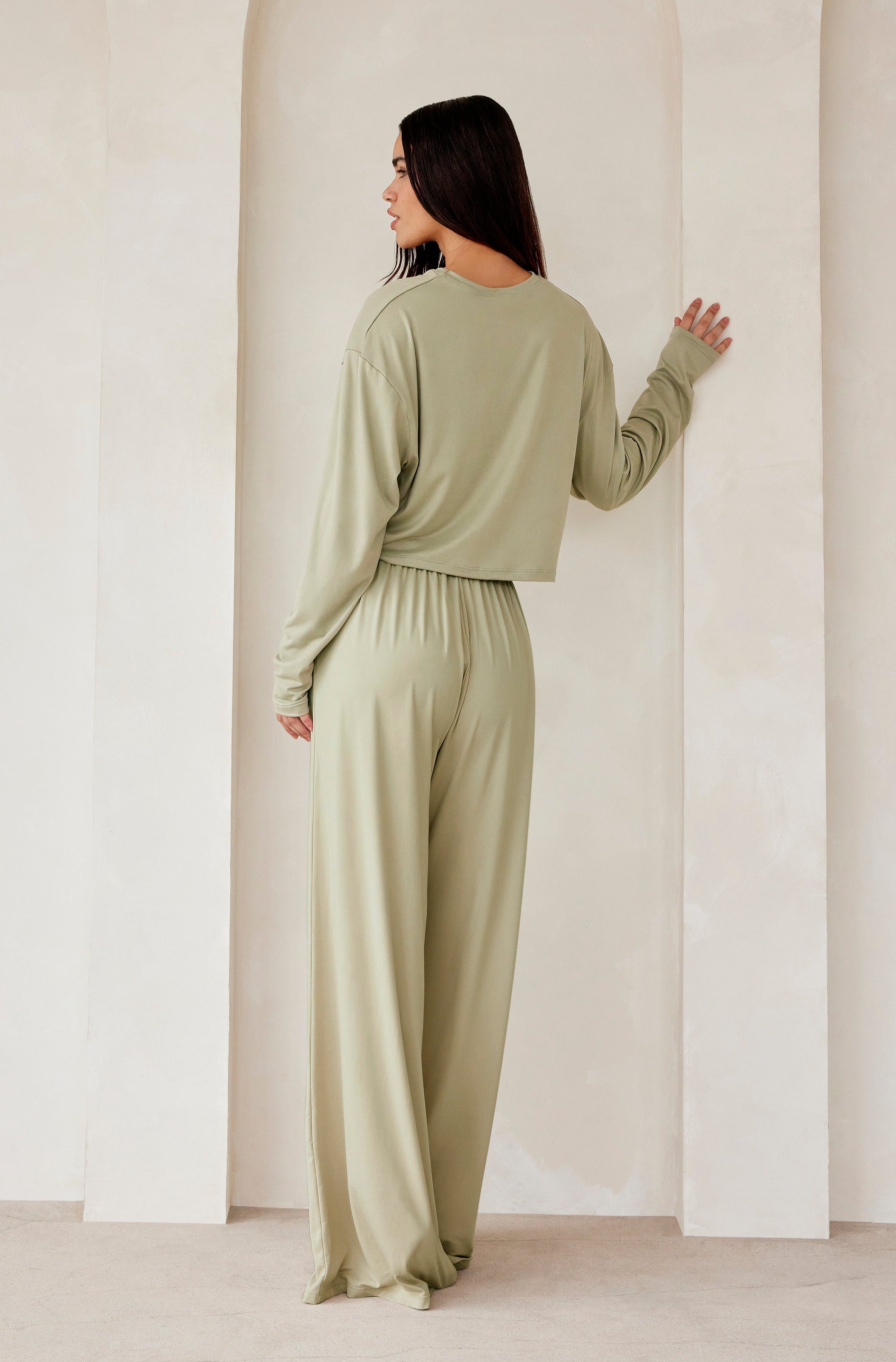 Bumpsuit Maternity Loungewear The Cloud Slim Drawstring Pant in Moss