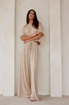 Bumpsuit Maternity Loungewear The Cloud Slim Drawstring Pant in oat