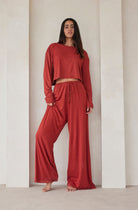   Bumpsuit Maternity Loungewear The Cloud Slim Drawstring Pant in Rust