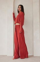   Bumpsuit Maternity Loungewear The Cloud Slim Drawstring Pant in Rust