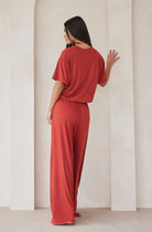   Bumpsuit Maternity Loungewear The Cloud Slim Drawstring Pant in Rust