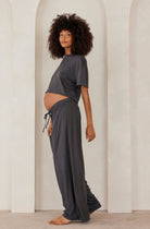 Bumpsuit Maternity Loungewear The Cloud Slim Drawstring Pant in Slate