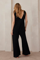 Bumpsuit maternity oversized linen jumpsuit in black