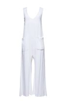 Bumpsuit maternity oversized linen jumpsuit in white