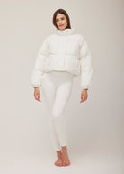 Bumpsuit Maternity Cropped Puffer Jacket in Snow