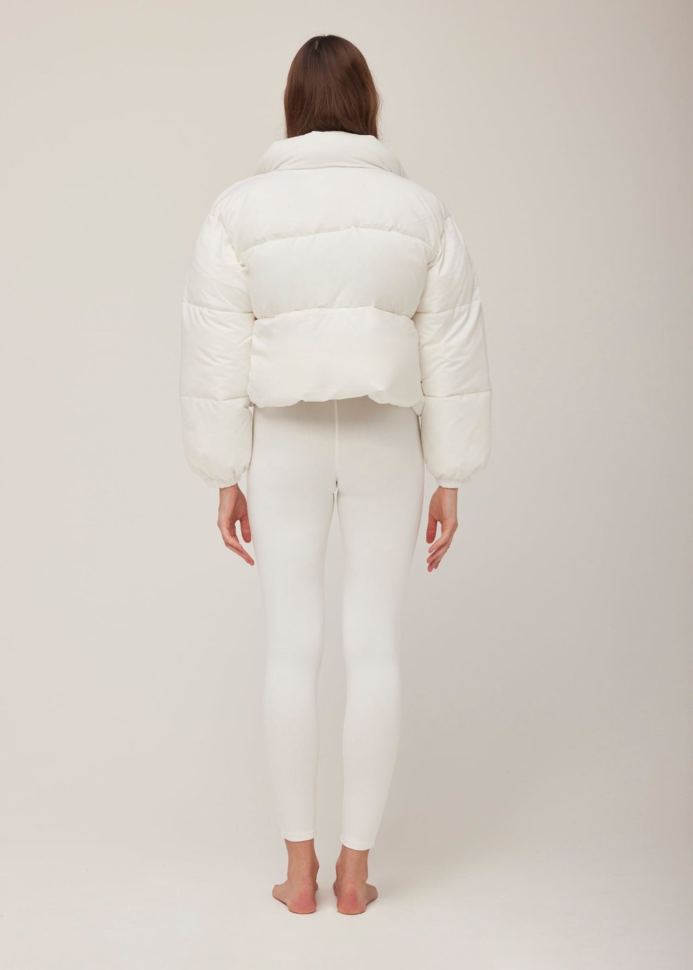 Bumpsuit Maternity Cropped Puffer Jacket in Snow