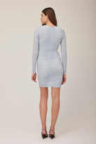 bumpsuit maternity the airbrush jersey ruched mini dress in powder blue