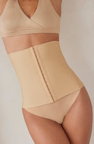 Bumpsuit Maternity Shapewear the hook and eye waist trainer in beige