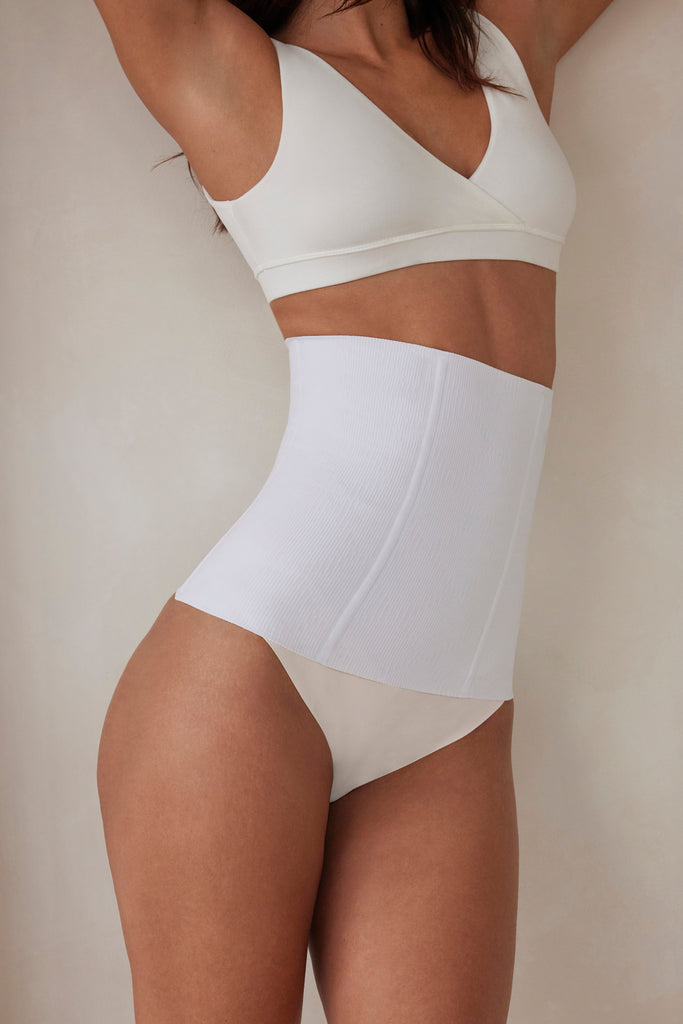 bumpsuit maternity shapewear the support waist trainer in white