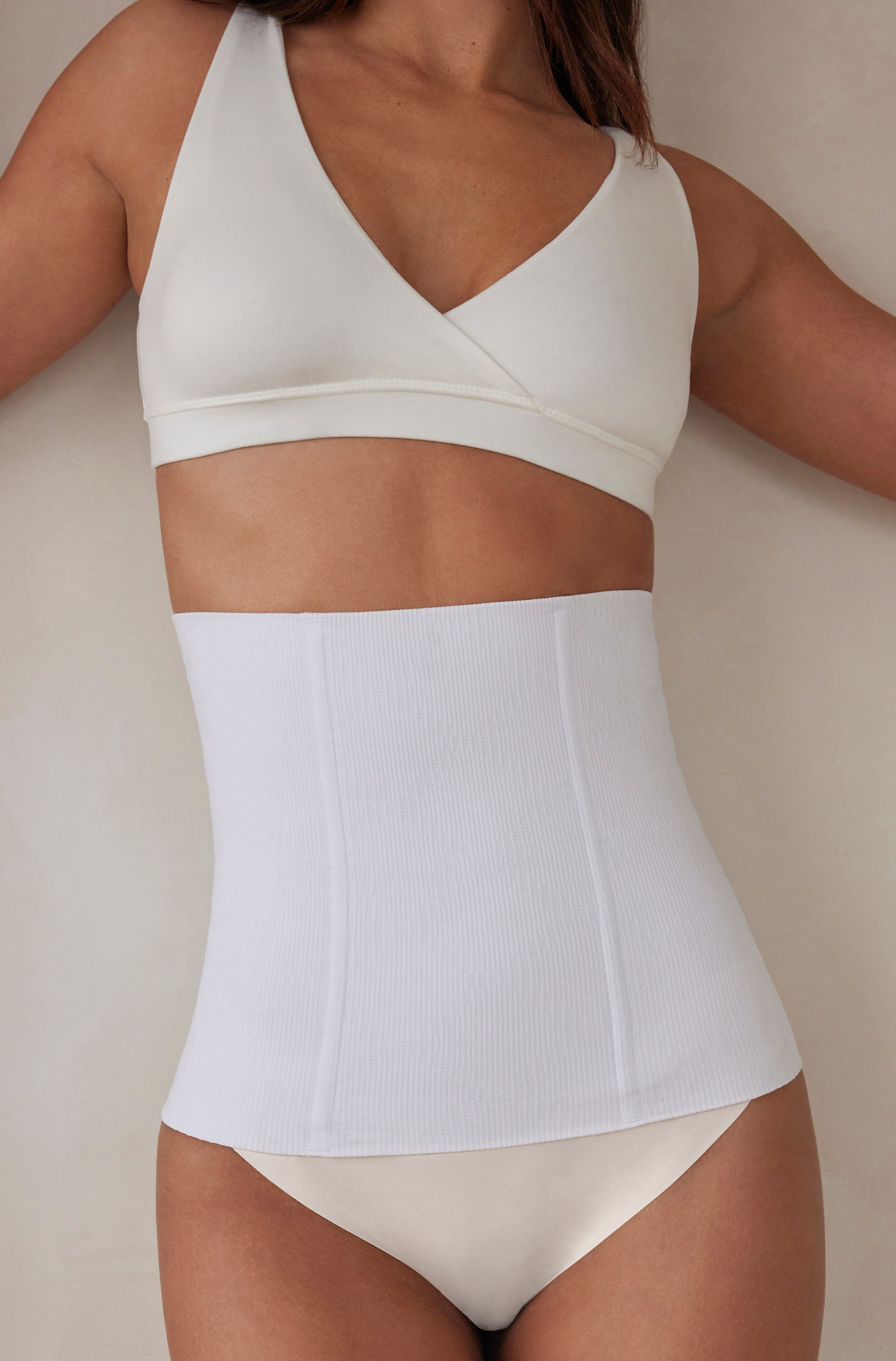 bumpsuit maternity shapewear the support waist trainer in white