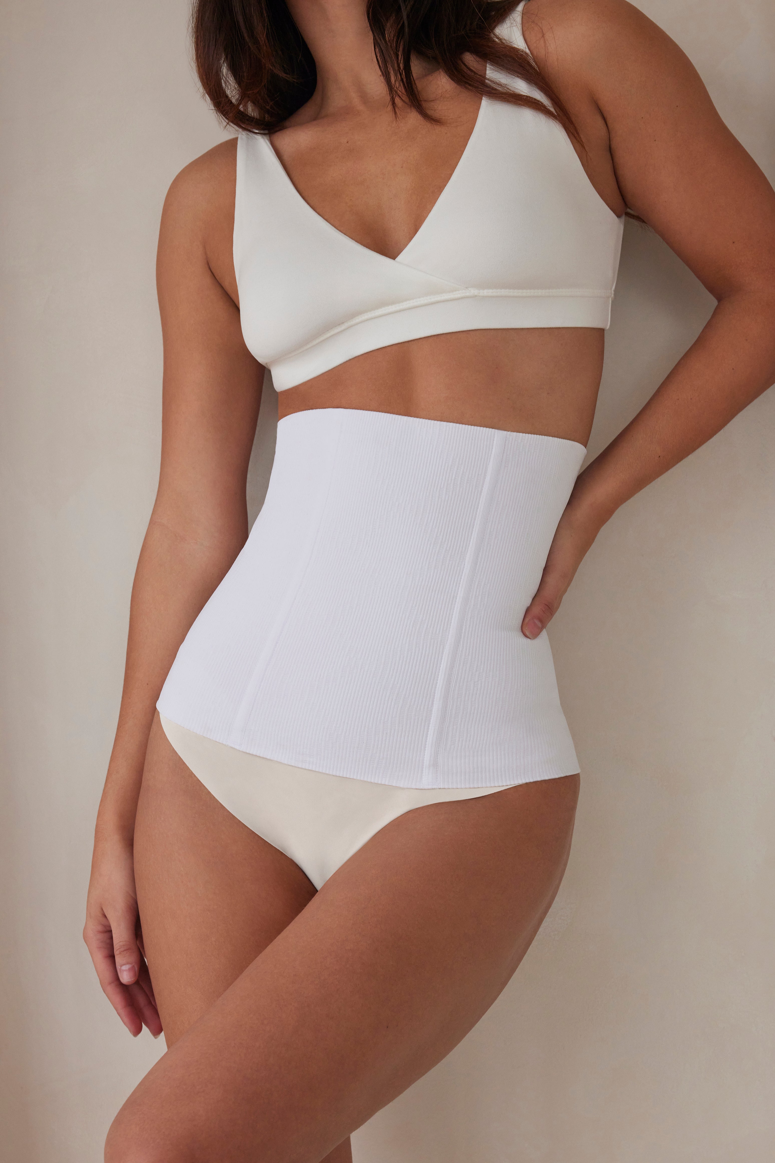 bumpsuit maternity shapewear the support waist trainer in white