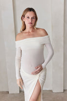 Bumpsuit Maternity Soft Mesh Top and Skirt in Ivory