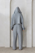 Bumpsuit Maternity Terry Cropped Zip Hoodie in Heather Grey