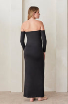 Bumpsuit Maternity The Off the Shoulder Angelina Maxi Dress in Black