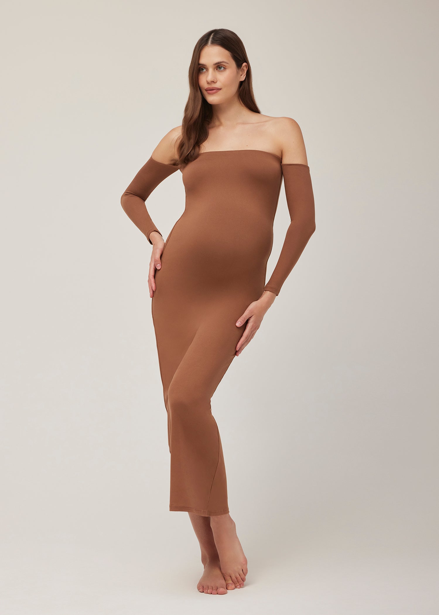 the angelina maxi dress in mocha