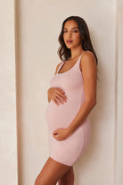 Bumpsuit Maternity the Anna Mini Dress in Dusty Pink