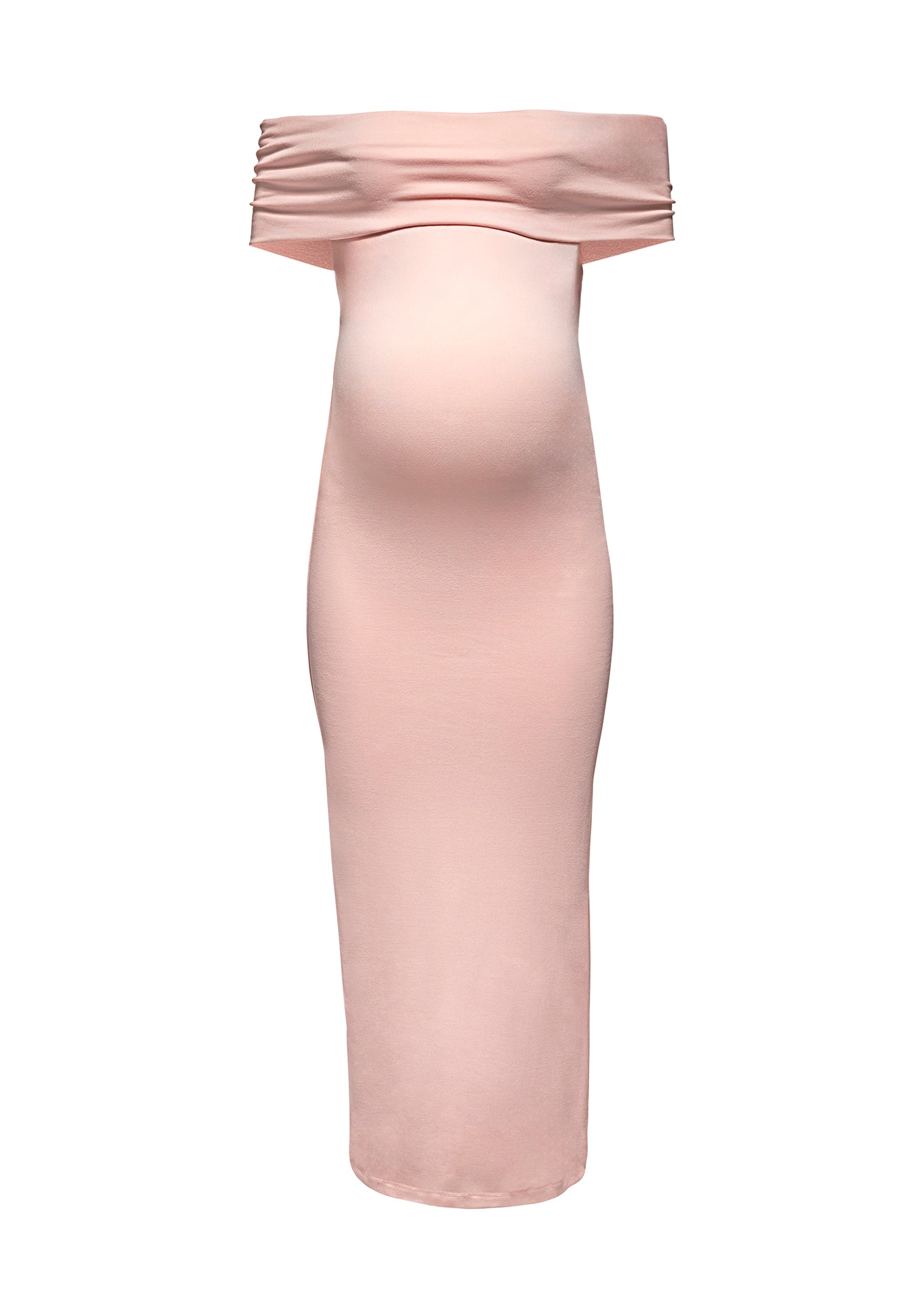 Bumpsuit Maternity The Bianca Off The Shoulder Evening Dress in Dusty Pink