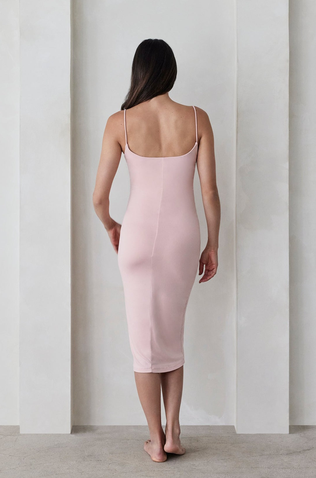 Bumpsuit Maternity The Brigitte Midi Dress in Dusty Pink