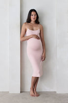 Bumpsuit Maternity The Brigitte Midi Dress in Dusty Pink