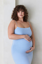 Bumpsuit Maternity The Brigitte Midi Dress in Powder Blue