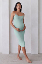 Bumpsuit Maternity The Brigitte Midi Dress in Mint