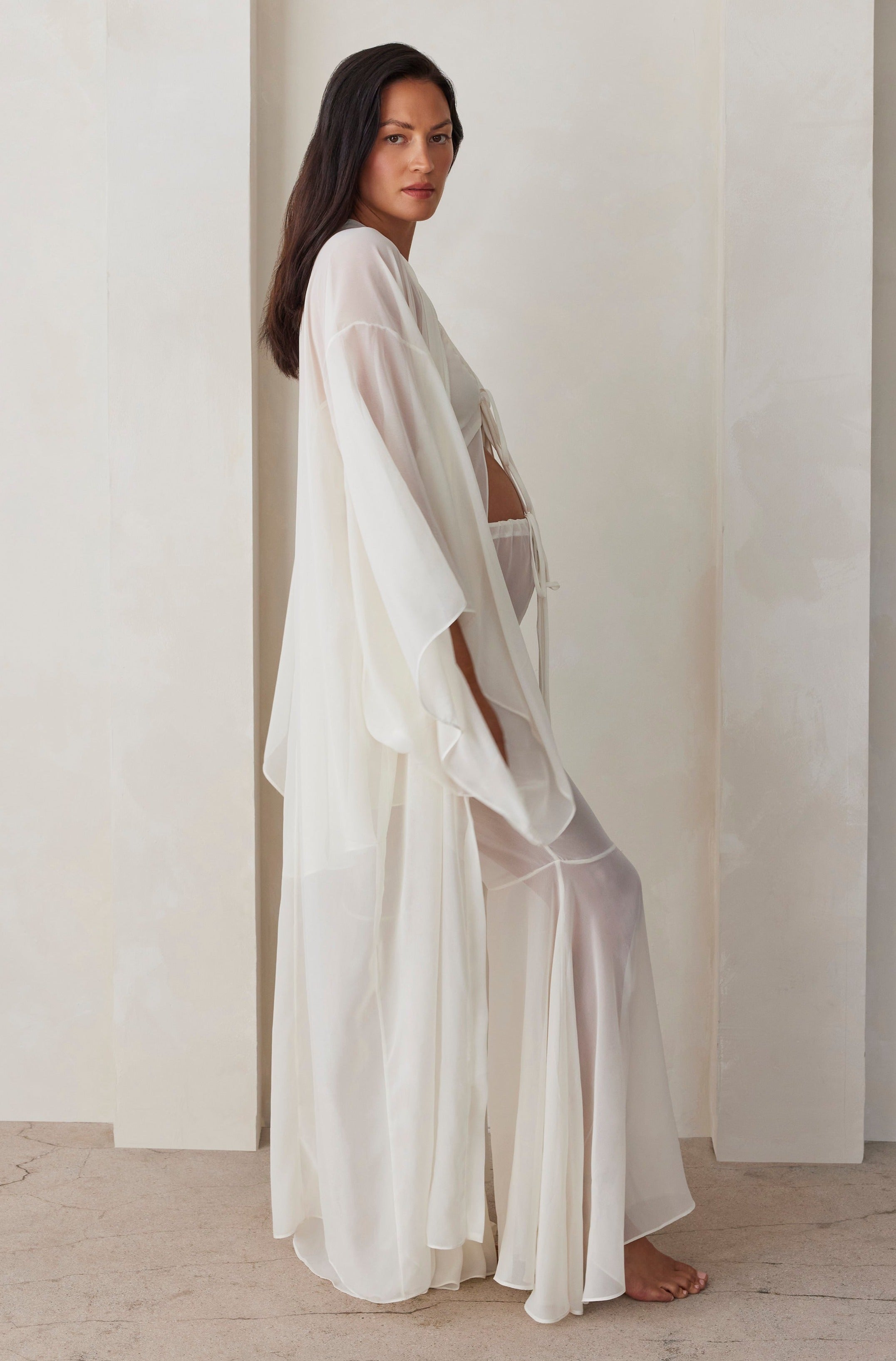 Bumpsuit Maternity The Chiffon Kimono in Ivory