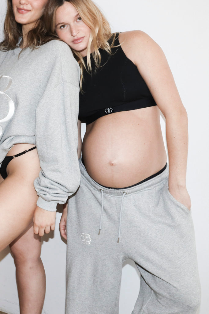 bumpsuit maternity the classic terry sweatpant in heather grey