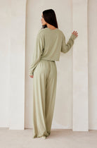 Bumpsuit Maternity Loungewear The cloud Crop Long Sleeve Tee in Moss