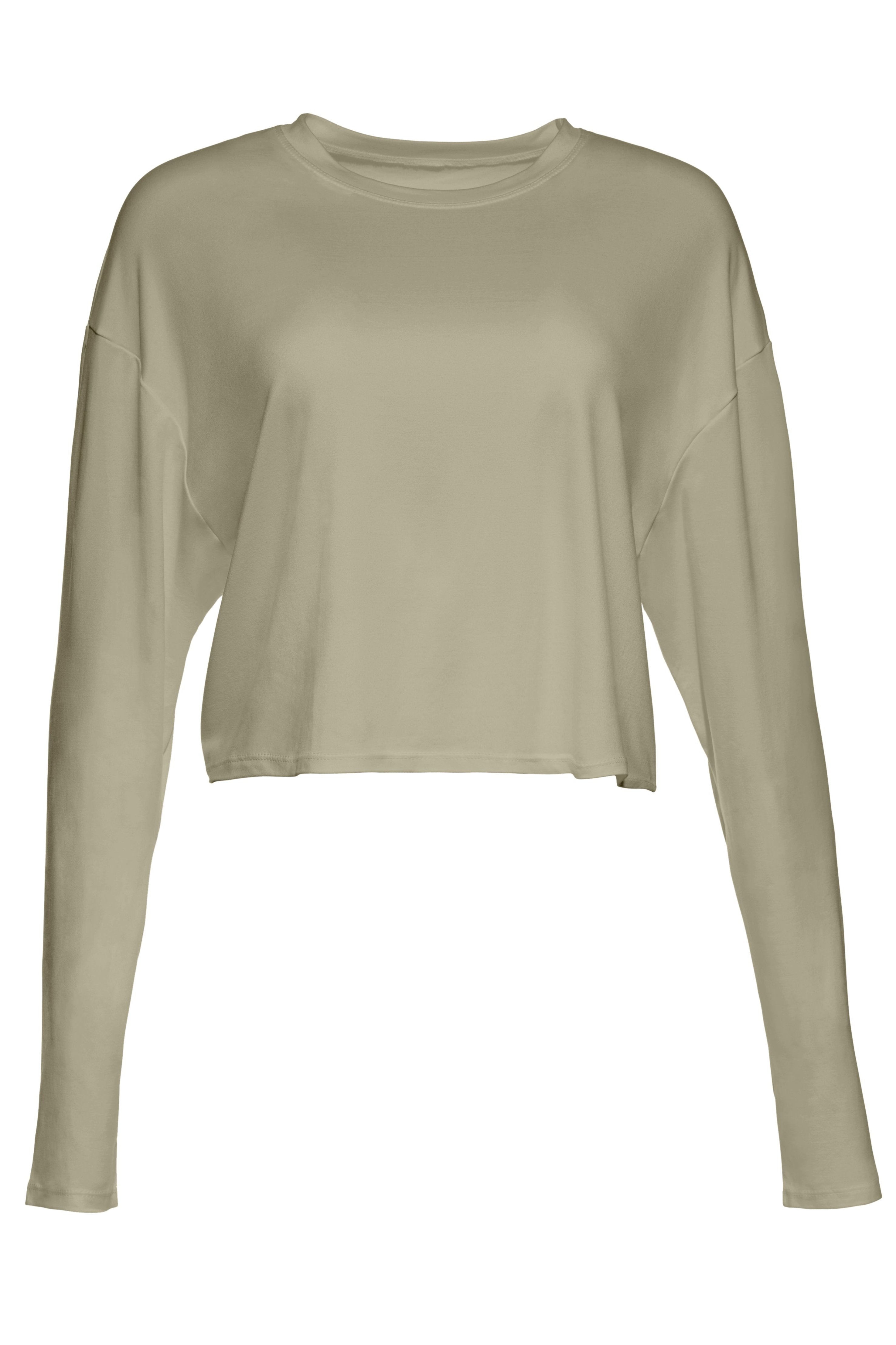 Bumpsuit Maternity Loungewear The cloud Crop Long Sleeve Tee in Moss