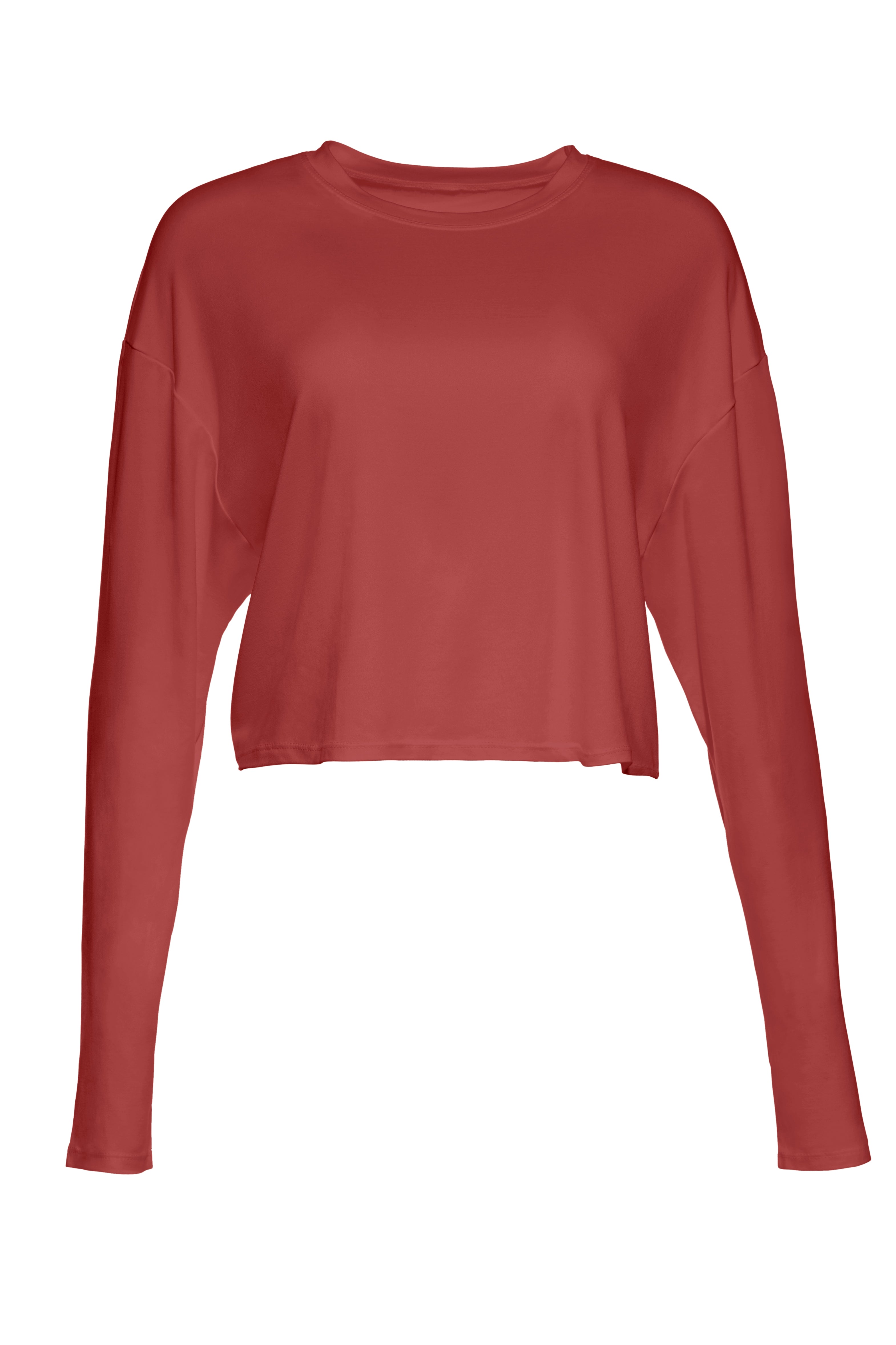 Bumpsuit Maternity The Cloud Crop Long Sleeve Tee in Rust