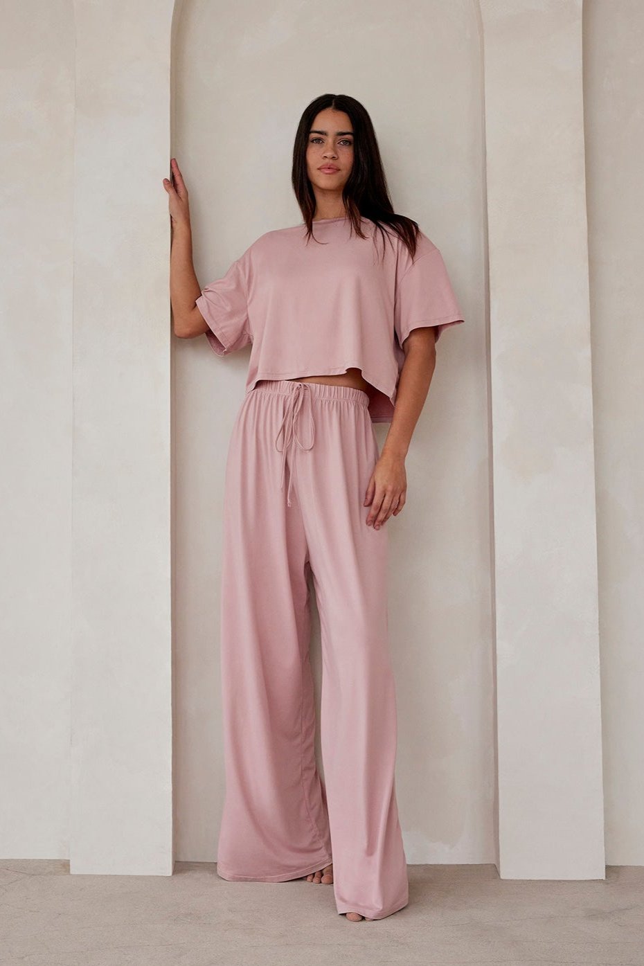 Bumpsuit Maternity The Cloud Crop Short Sleeve Tee in Dusty Rose