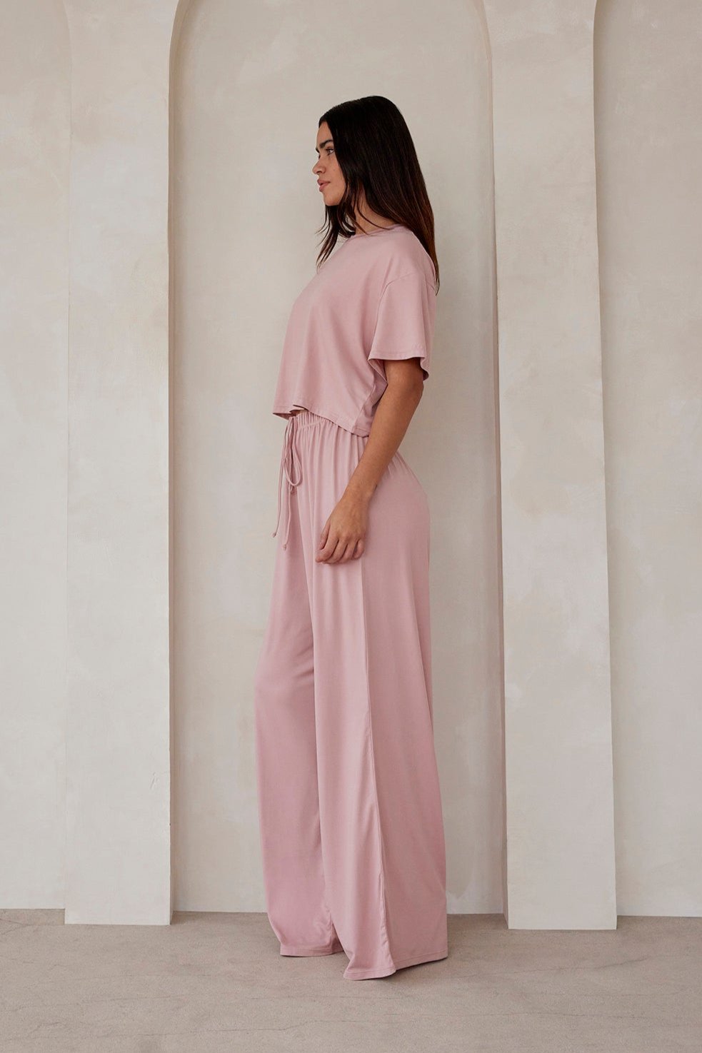 Bumpsuit Maternity The Cloud Crop Short Sleeve Tee in Dusty Rose