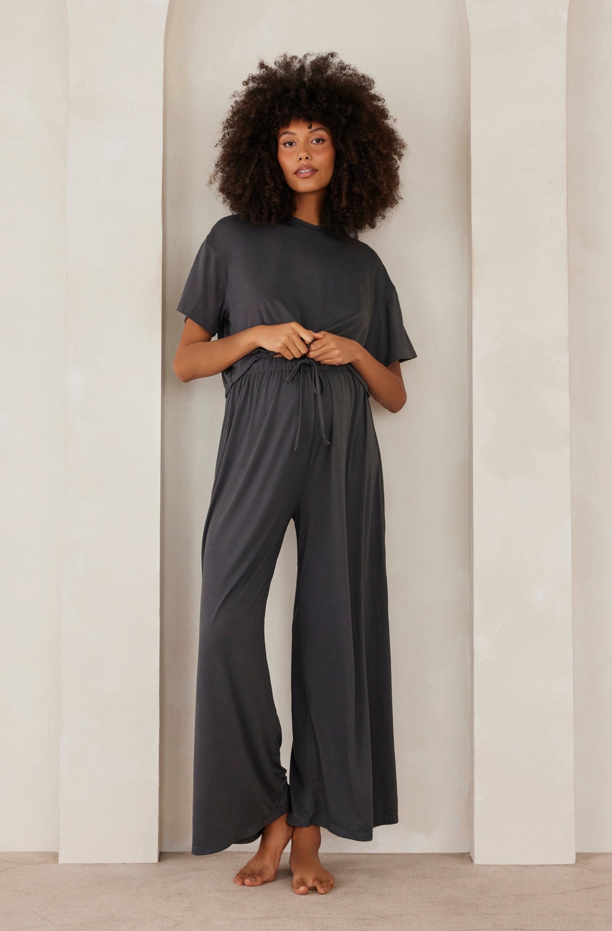 Bumpsuit Maternity The Cloud Short Sleeve Crop Tee in Slate