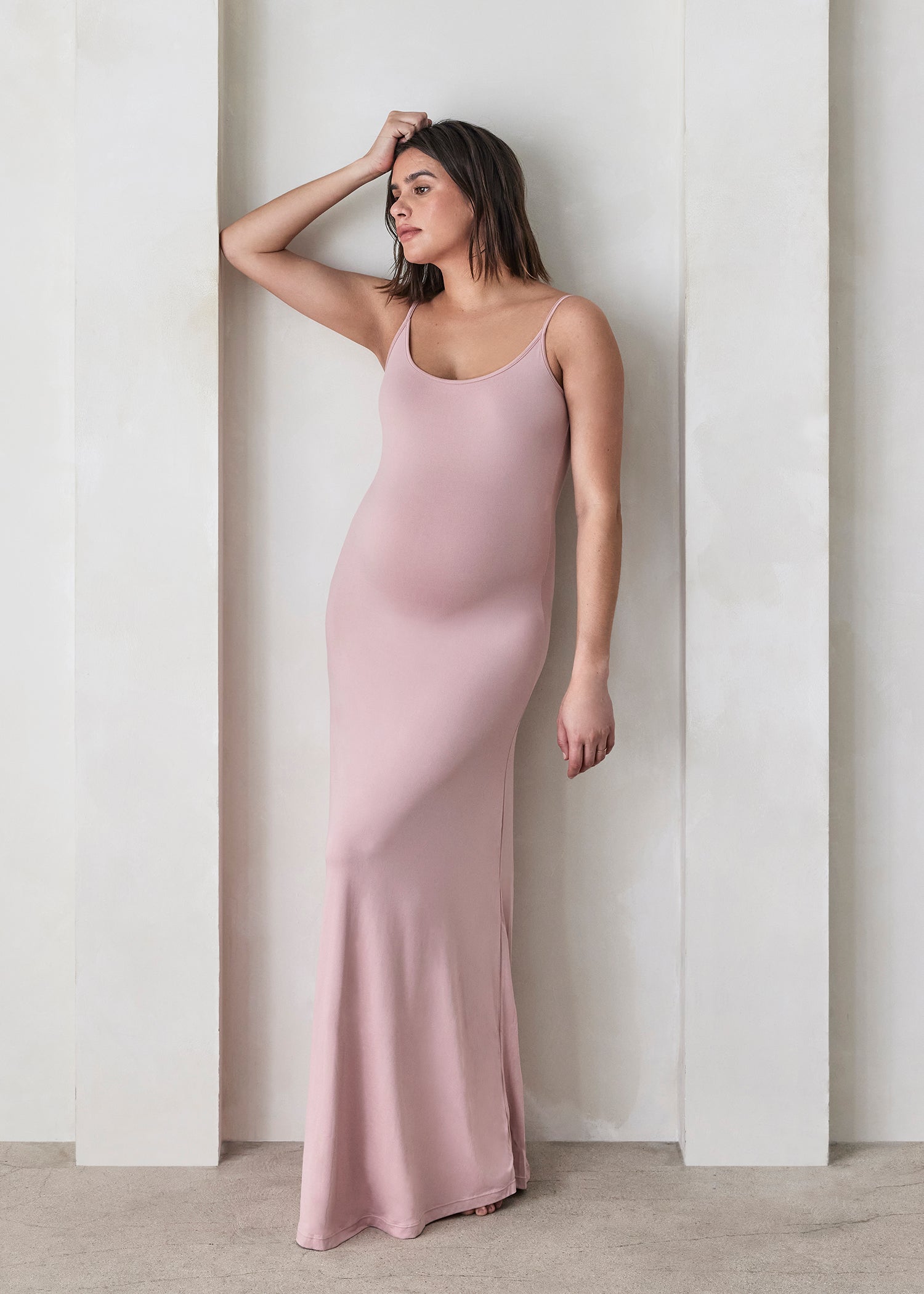 Bumpsuit Maternity the cloud maxi dress in dusty rose