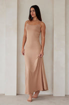 Bumpsuit Maternity The Cloud Maxi Dress in Latte