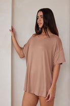 Bumpsuit Maternity The cloud Perfect Sleep Shirt in Latte