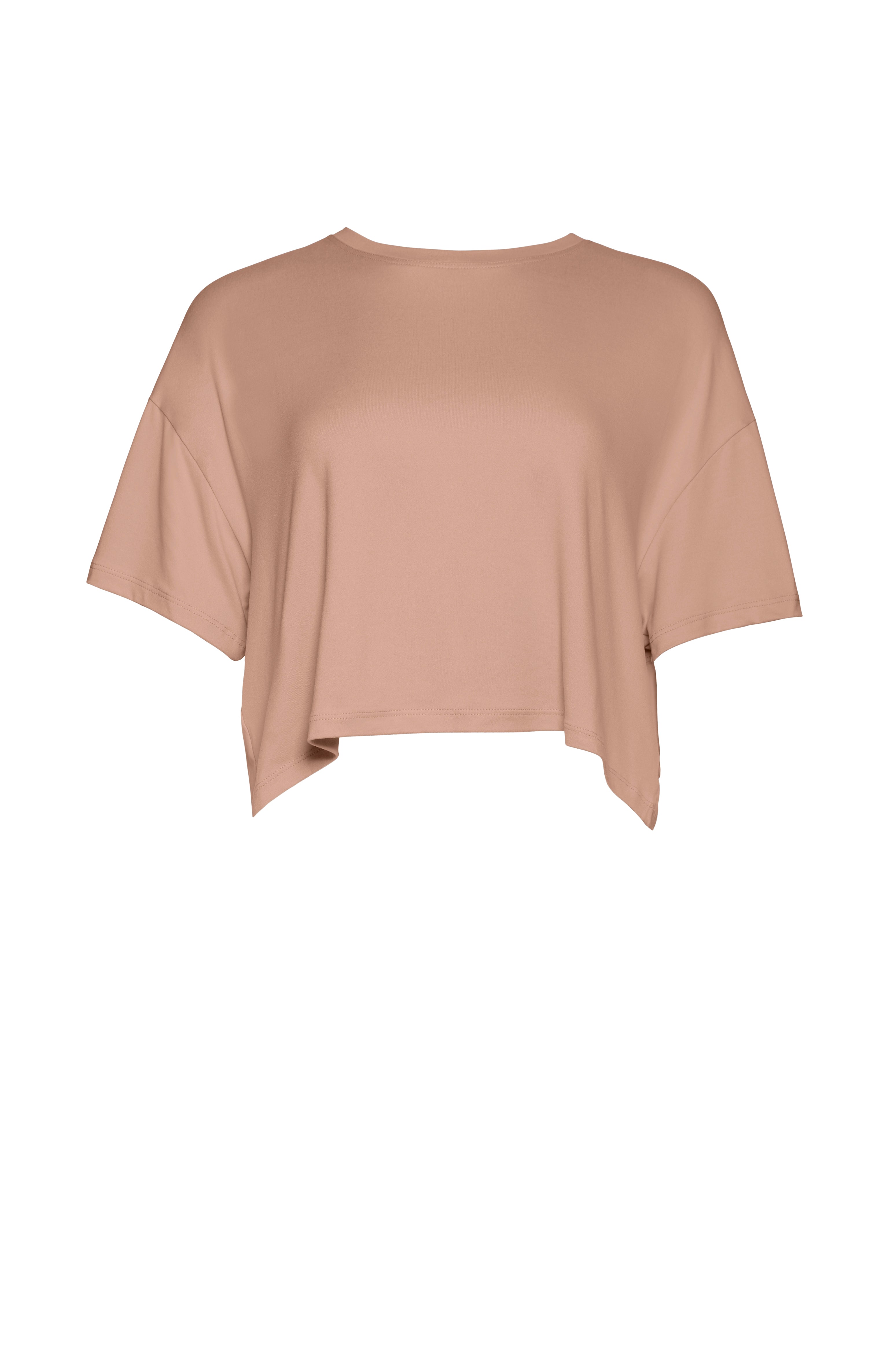 Bumpsuit Maternity The Cloud Short Sleeve Crop Tee in Latte