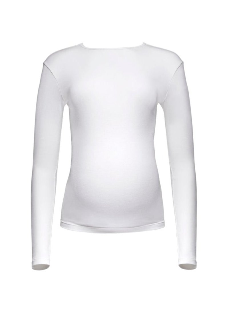 Bumpsuit Maternity the cotton rib long sleeve tee in ivory ghost mannequin