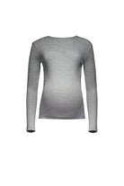 bumpsuit maternity cotton rib long sleeve top in heather grey