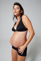 bumpsuit maternity the cotton rib plunge bralette in black