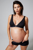 bumpsuit maternity the cotton rib plunge bralette in black