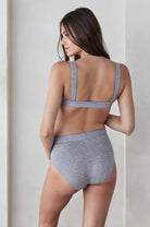 Bumpsuit Maternity The Cotton Rib Plunge Bralette in Heather Grey