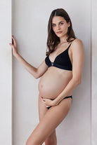 Bumpsuit Maternity The Cotton Rib Triangle Bralette in Black