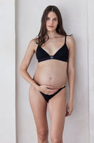 Bumpsuit Maternity The Cotton Rib Triangle Bralette in Black