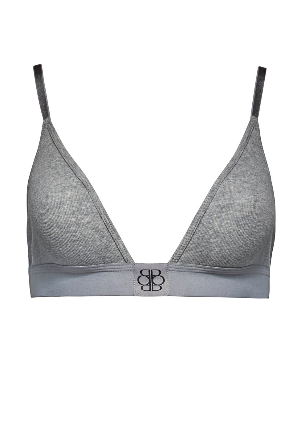 Bumpsuit maternity the cotton rib triangle bralette in heather grey ghost mannequin 