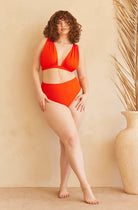 Bumpsuit Maternity The Edie Breastfeeding Friendly Swim Top in Scarlett