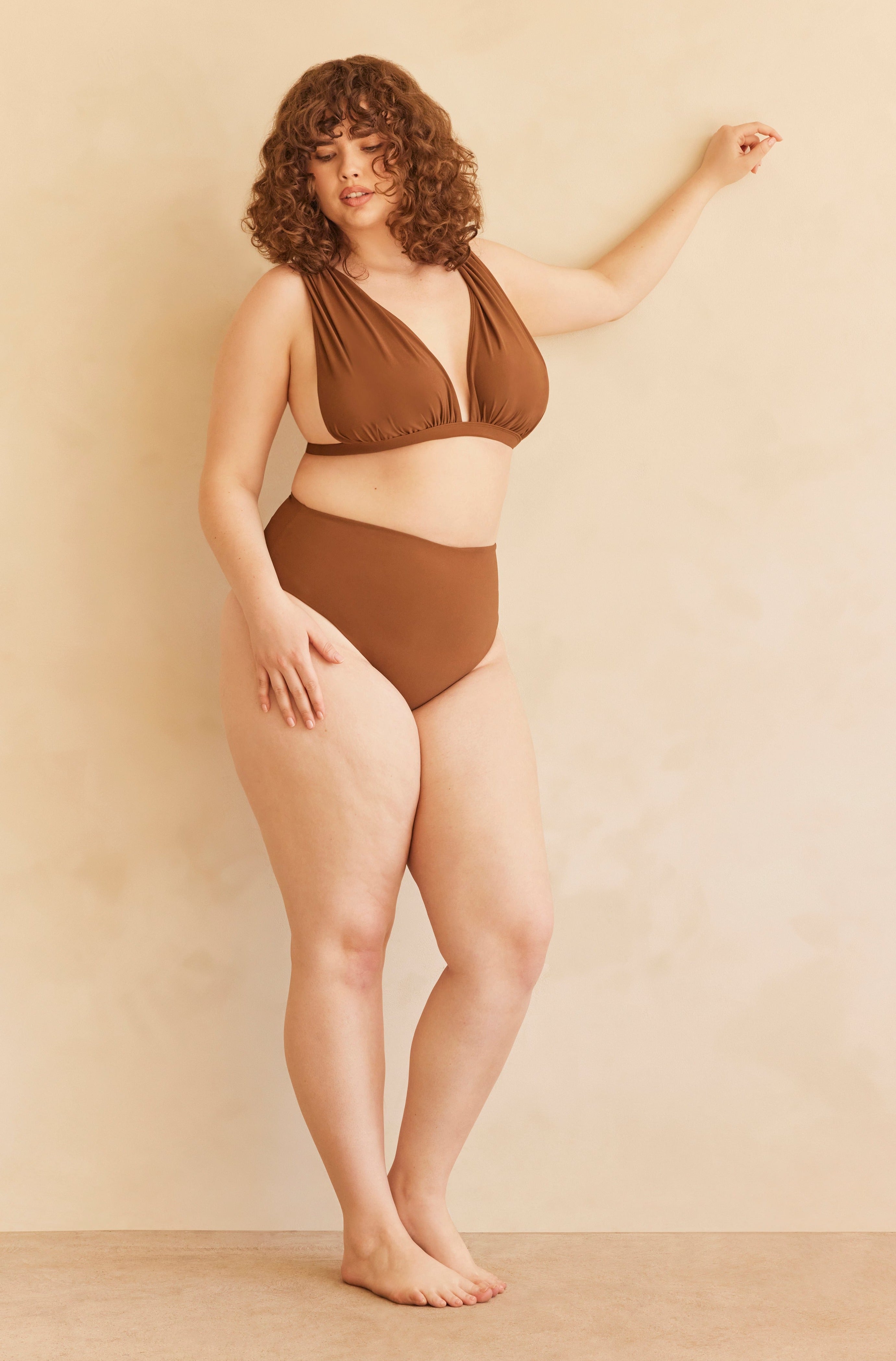 The Bumpsuit Maternity The Edie High Waist Swim Bottom in Chestnut