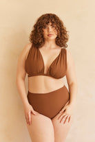 The Bumpsuit Maternity The Edie High Waist Swim Bottom in Chestnut